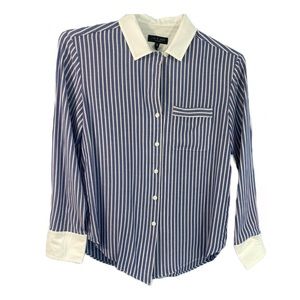 𝅺Rag and Bone women’s striped button down shirt blue and white size Medium